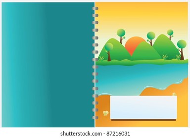 layout book sunset beach for bussiness book or school book