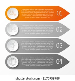Layout of bookmark infographic with icons. Vector.