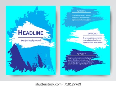 The layout of the brochure. Abstract background painted with a brush
