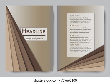 Layout of brochure in brown shades. Vector