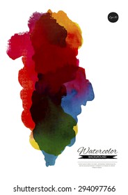 Layout for business blank, card, flyer, banner, invitation, brochure cover. Colorful design template A4 paper. Watercolor abstract background.