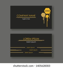 Layout of business cards. Ready to print. Contrast geometric design. Modern trend style. Vector.