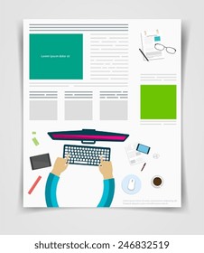 Layout business flyer or brochure technology, web template, infographics statistics