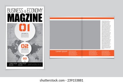 Layout of business magazine. Easy to editable vector 