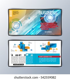 Layout business magazine with infographics, vector