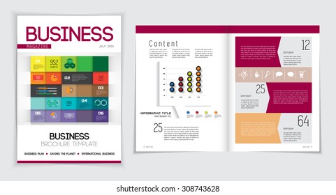 Layout business magazine, vector 
