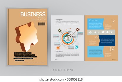 Layout business magazine, vector 