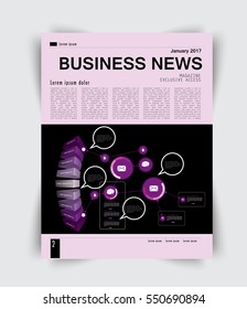 Layout business page for magazine, vector
