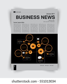 Layout business page for magazine, vector