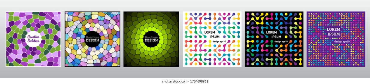 Layout business vector set. Brochure template. Halftone, Metaball cover design.