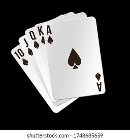 Layout of cards for a casino playing combination