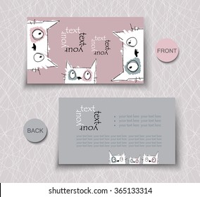 Layout cards, posters or banners with creative cat. Catalog Cover Template, Business Style Flyer and Brochure Design. 