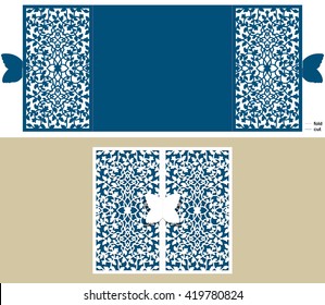 The layout of the cards in three additions. The template is suitable for greeting cards, invitations, menus, etc. the picture suitable for laser cutting or printing. Vector.