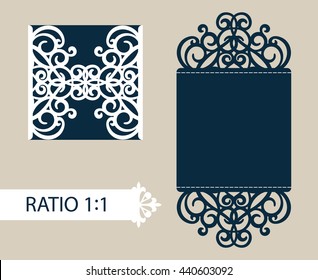 The layout of the cards in three additions. The template is suitable for greeting cards, invitations, menus, etc. the picture suitable for laser cutting or printing. Vector