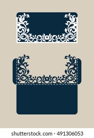 The layout of the cards in three additions. The template is suitable for greeting cards, invitations, etc. The picture suitable for laser cutting or printing. Vector