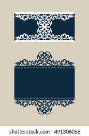 The layout of the cards in three additions. The template is suitable for greeting cards, invitations, etc. The picture suitable for laser cutting or printing. Vector