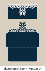 The layout of the cards in three additions. The template is suitable for greeting cards, invitations, etc. The picture suitable for laser cutting or printing. Vector