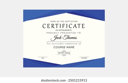 layout for certificate template design. simple certificates. professional. training certificate