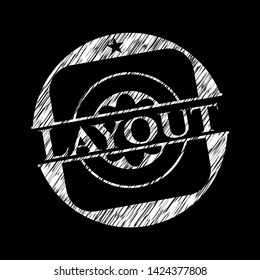 Layout chalk emblem written on a blackboard. Vector Illustration. Detailed.
