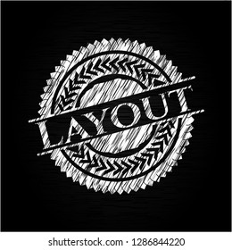 Layout chalkboard emblem on black board