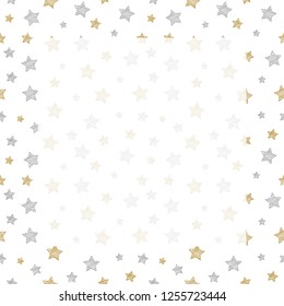 Layout of Christmas greeting card with decorative stars. Vector.