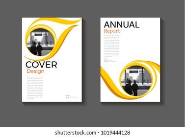 layout Circle yellow abstract and green background modern cover design modern book cover Brochure cover  template,annual report, magazine and flyer Vector a4