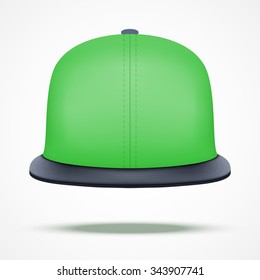 Layout of color rap cap. Front view.. A template simple example. Editable Vector Illustration isolated on white background.