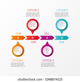 Minimal Flowchart Infographic 5 Colorful Pin Stock Vector (Royalty Free ...