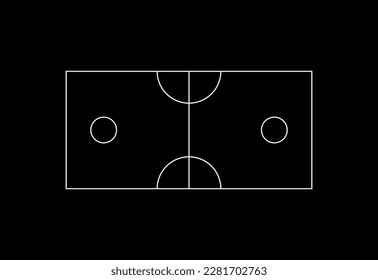 Layout Court of "Sepak Takraw", is a foot volleyball game, quite literally means "to kick a rattan ball", sport native that originated in Southeast Asia. Vector Illustration