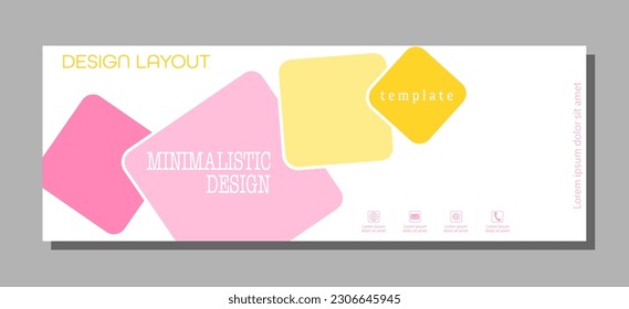 Layout for the cover of a book, brochure, booklet or catalog with simple geometric elements. Poster, banner and creative interior template