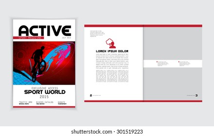 Layout for cover and press magazine, vector 
