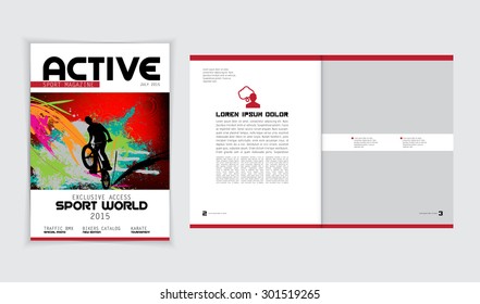 Layout for cover and press magazine, vector 