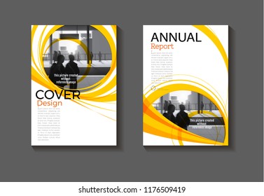 layout cover yellow abstract background design modern book  template,annual report, magazine and flyer Vector a4