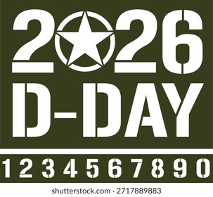 Diseño de la etiqueta engomada del coche "D-day 2026"