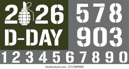 Diseño de la etiqueta engomada del coche "D-day 2026"