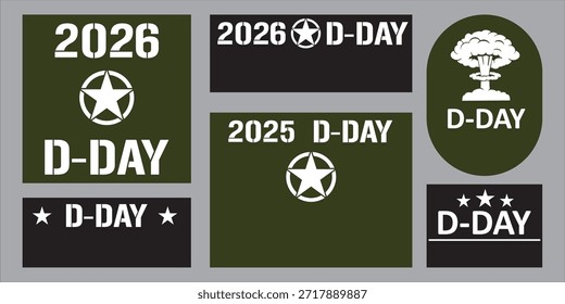 Diseño de la etiqueta engomada del coche "D-day 2026"