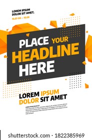 Layout design with abstract polygonal shapes. Vector illustration for poster, flyer or website design.