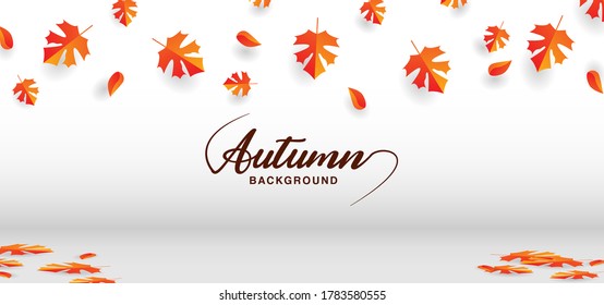 Layout design autumn template background vector