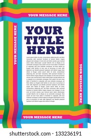 Layout design border of colorful paper banners. Vector illustration.