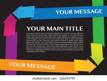 Layout design border with different colors arrows. Vector illustration.