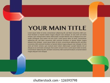 Layout design border with different colors arrows. Vector illustration.