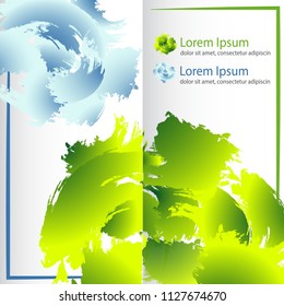 The layout design of the brochure template. Annual report of corporate business, catalog, magazine. Creative concept of modern bright coating with a group of strokes