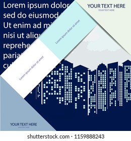 The layout design of the brochure template. Catalog, magazine, flyer. Urban concept with buildings. City creative panorama, perfect for town or city related illustration