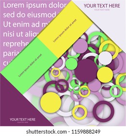 The layout design of the brochure template. Catalog, magazine, flyer. Circle, ring, color