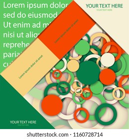 The layout design of the brochure template. Catalog, magazine, flyer. Circle, ring, color