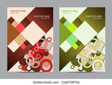 The layout design of the brochure template. Catalog, magazine, flyer. Circle, ring, color