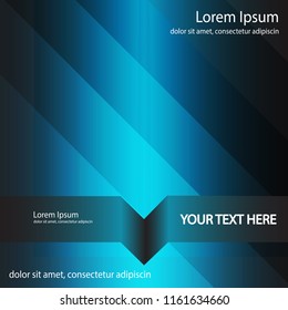 The layout design of the brochure template. Catalog, magazine, flyer. Abstract colored glowing lines on a dark background, light effects. Vector illustration.