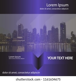 The layout design of the brochure template. Catalog, magazine, flyer. Urban concept with buildings. City creative panorama, perfect for town or city related illustration