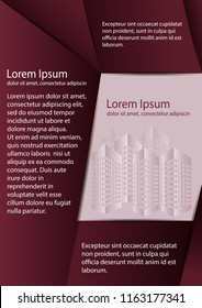 The layout design of the brochure template. Catalog, magazine, flyer. Urban concept with buildings. City creative panorama, perfect for town or city related illustration