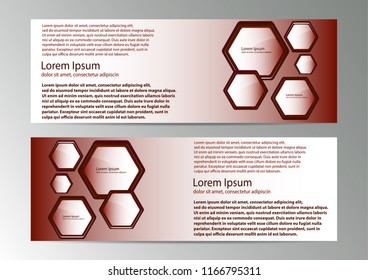 The layout design of the brochure template. Catalog, magazine, flyer. Bright geometric shapes. Creative concept of modern bright coating.